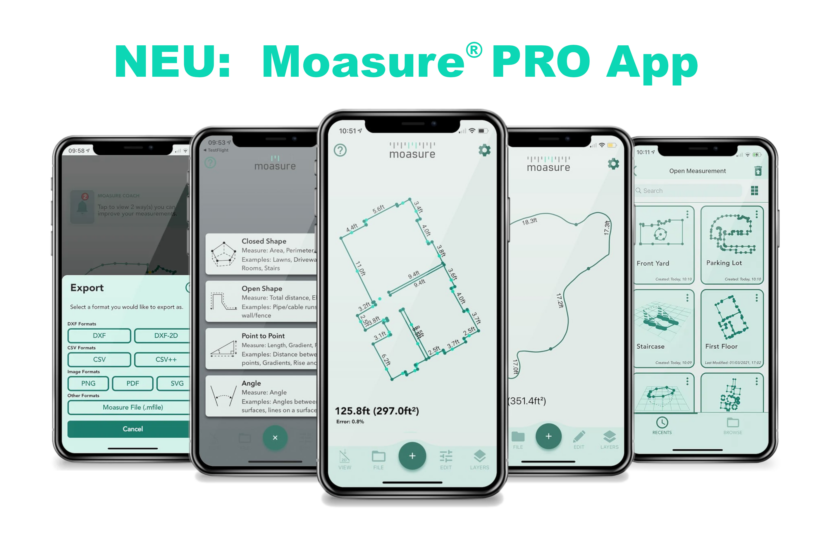 Unsere brandneue App: Moasure® PRO